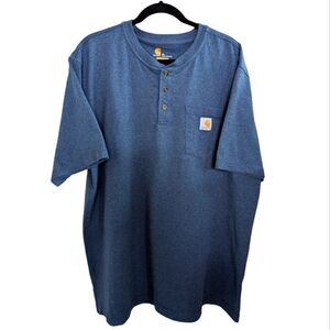 Carhartt SS Original Fit Denim Blue Henley Size XL EUC